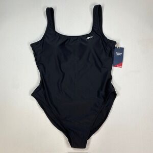 Reebok Womens One Piece Swimsuit Black Low Scoop Back N423068 XXL NWT